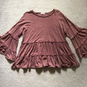 Ruffled long sleeve top